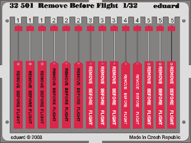 Eduard 32501 1/32 Remove Before Flight Tags (Pre-Painted)