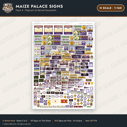 Alpine Railworks 30777N N Scale Roadside Signs - Corn Palace