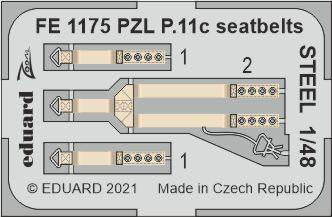 Eduard FE1175 1/48 PZL P.11c Seatbelts Steel for Arma Hobby
