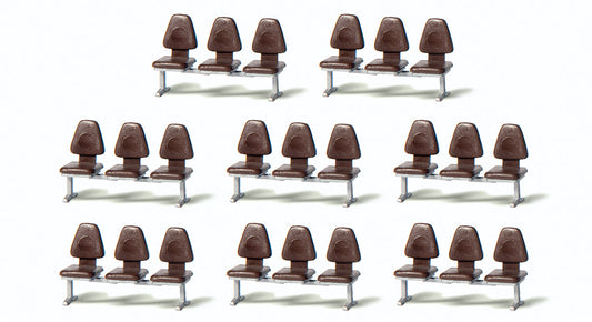 Preiser 17215 HO Modern Modular Seating Kit 3-Seat pkg(8)