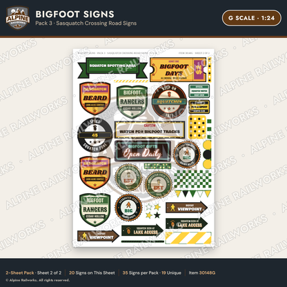 Alpine Railworks 30148G G Scale Bigfoot Signs