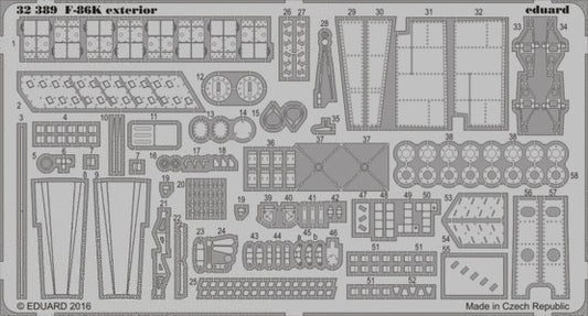 Eduard 32389 1/32 Aircraft- F86K Exterior for KTY