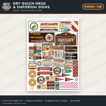 Alpine Railworks 30564O O Scale Roadside Signs - Western Drug Store