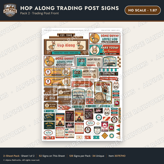 Alpine Railworks 30757HO HO Scale Roadside Signs - Trading Post