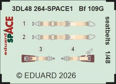 Eduard 3DL48264 1/48 Bf 109G Seatbelts SPACE SPACE for
