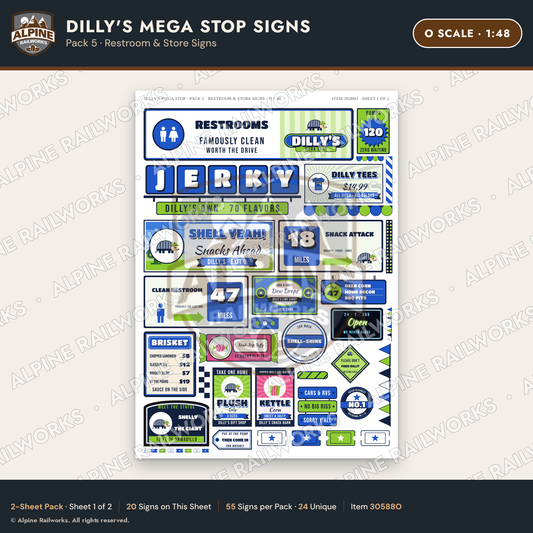Alpine Railworks 30588O O Scale Roadside Signs - Travel Center