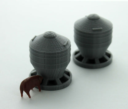 3D To Scale 64-332-GY 1/64 Hog Feeder, Grey 2-Pack
