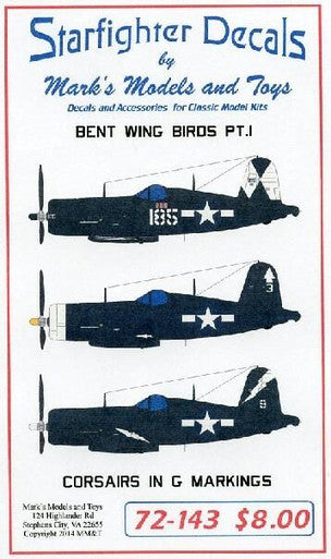 Starfighter Decals 72143 1/72 - Bent Wing Birds Part 1 Corsairs in G