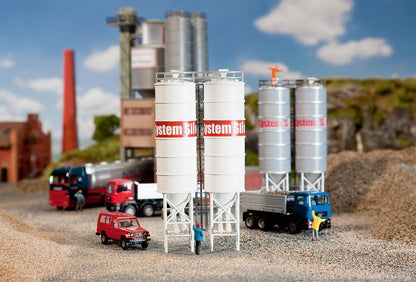 Faller 130476 HO Scale 2 Industrial Silos Model Kit