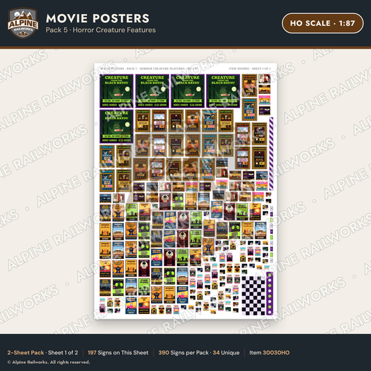 Alpine Railworks 30030HO HO Scale Movie Posters