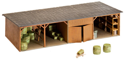 Faller 130523 HO Scale Hay Bale Store with Workshop Kit