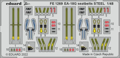 Eduard FE1269 1/48 EA-18G Seatbelts Steel for Hobby Boss