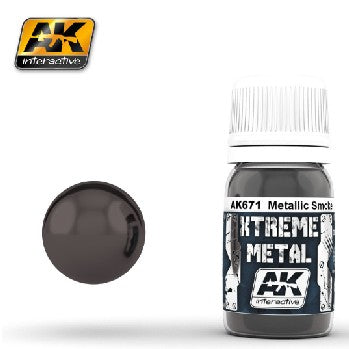 AK Interactive 671 Xtreme Metal: Smoke Metallic Paint 30ml Bottle