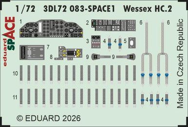 Eduard 3DL72083 1/72 Space Set Wessex HC.2 SPACE for AIRFIX