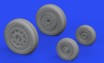 Eduard 648682 1/48 Aircraft- F4B Wheels for TAM (Mask & Resin)