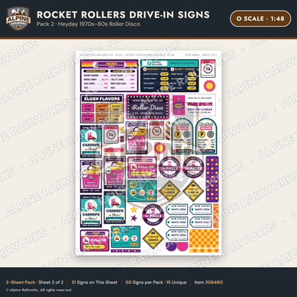 Alpine Railworks 30648O O Scale Fast Food Signs - Carhop Drive-In