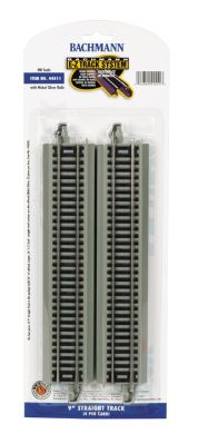 Bachmann 44511 HO 9" Straight Nickel Silver Track (4/Cd)