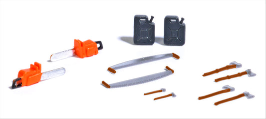 Busch 7790 HO Scale Logging Details, Saws, Axes & Gas Cans