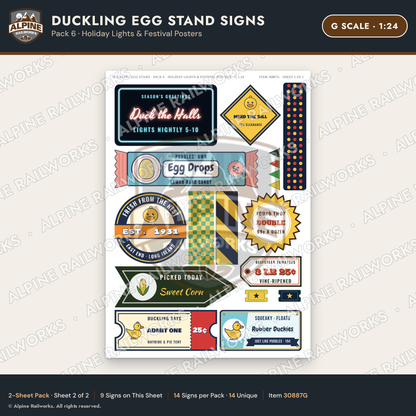 Alpine Railworks 30887G G Scale Roadside Signs - Giant Duck Farm Stand