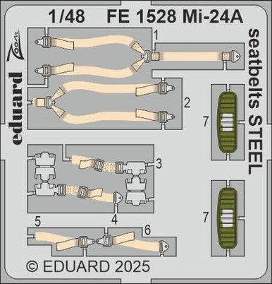 Eduard FE1528 1/48 Mi-24A Seatbelts STEEL Zoom Set for TRUMPETER Kit