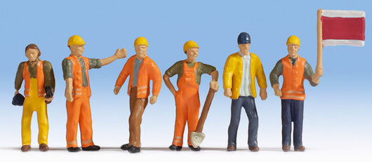 Noch 15277 HO Scale Railroad Track Workers Figure Set, 6-Pack