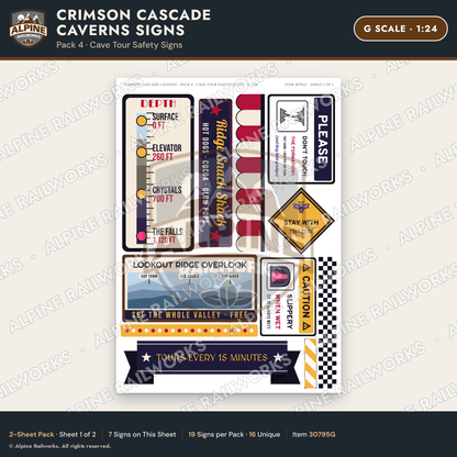Alpine Railworks 30795G G Scale Roadside Attraction Signs - Caverns