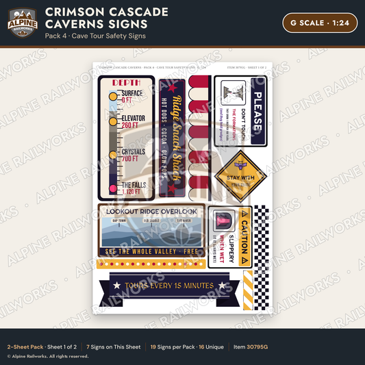 Alpine Railworks 30795G G Scale Roadside Attraction Signs - Caverns