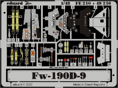 Eduard FE210 1/48 Fw 190D-9 for Tamiya Photo Etch Detail Set