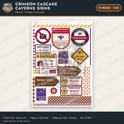 Alpine Railworks 30797G G Scale Roadside Attraction Signs - Caverns