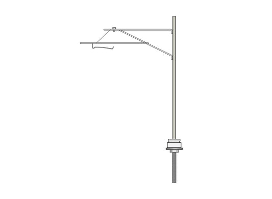 Peco LC-110 HO Scale Catenary System Mast - With Registration Arm