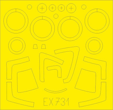 Eduard EX731 1/48 Mask Su27S for KTY Canopy Mask Set