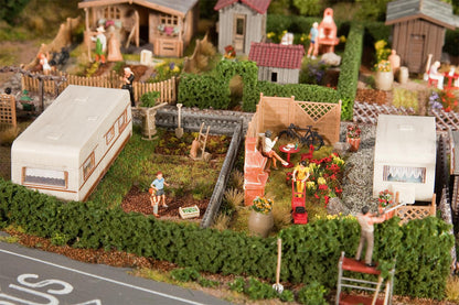 Faller 180495 HO Scale 2 Allotments with Caravan Model Kit