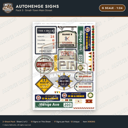 Alpine Railworks 30826G G Scale Roadside Attraction Signs - Car Henge