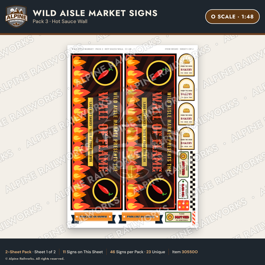 Alpine Railworks 30550O O Scale Roadside Signs - Jungle Grocery Store