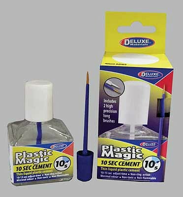 Deluxe Materials AD83 All Scale Plastic Magic Thin Plastic Cement w/2 Brushes
