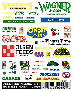 Woodland Scenics 559 HO Scale Dry Transfer Signs -- Business, Standard Oil