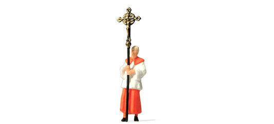 Preiser 28066 HO Scale Verger Carrying a Cross Figure