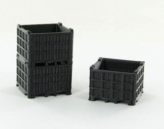 3D To Scale 50-252-BK 1/50 – Plastic Bin Pallets 3pk Black Scene Detail