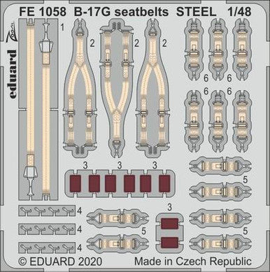 Eduard FE1058 1/48 B-17G Seatbelts Steel for HKM