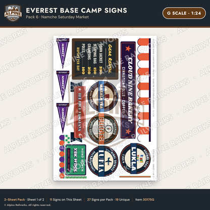 Alpine Railworks 30175G G Scale Everest Base Camp Signs