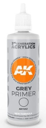 AK Interactive 11241 Grey 3G Acrylic Primer 100ml Bottle