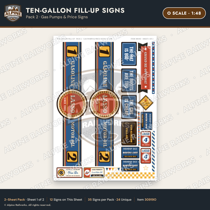 Alpine Railworks 30919O O Scale Roadside Attraction Signs - Cowboy Hat