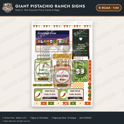 Alpine Railworks 30980G G Scale Roadside Signs - Giant Pistachio
