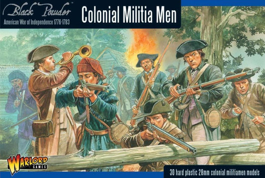 Warlord Games 13402 28mm Black Powder: Colonial Militia Men 1776-1783 (30) (Plas