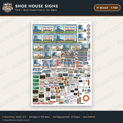 Alpine Railworks 30900N N Scale Roadside Attraction Signs - Shoe House