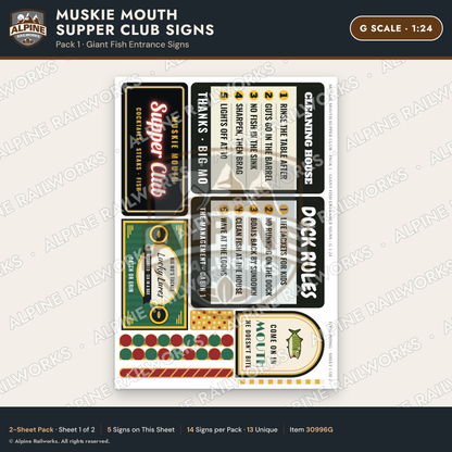 Alpine Railworks 30996G G Scale Roadside Attraction Signs - Giant Fish
