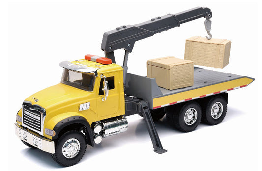 New Ray 17136 1/18 Mack Granite Rollback Truck, Yellow