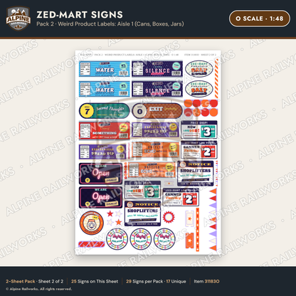 Alpine Railworks 31183O O Scale Grocery Store Signs - Funny Products