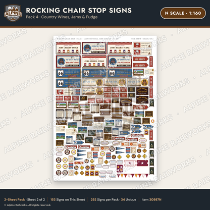 Alpine Railworks 30987N N Scale Roadside Signs - Giant Rocking Chair