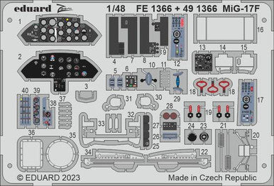 Eduard FE1366 1/48 MiG-17F for AMMO Photo Etch Detail Set